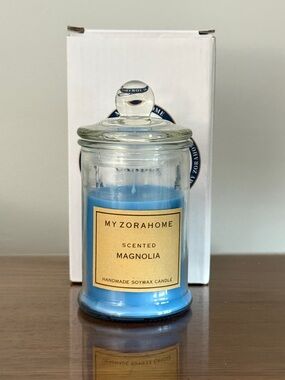 NIB My Zora Home Magnolia Scented Soy Candle – NEW in Box | Apothecary Glass Jar